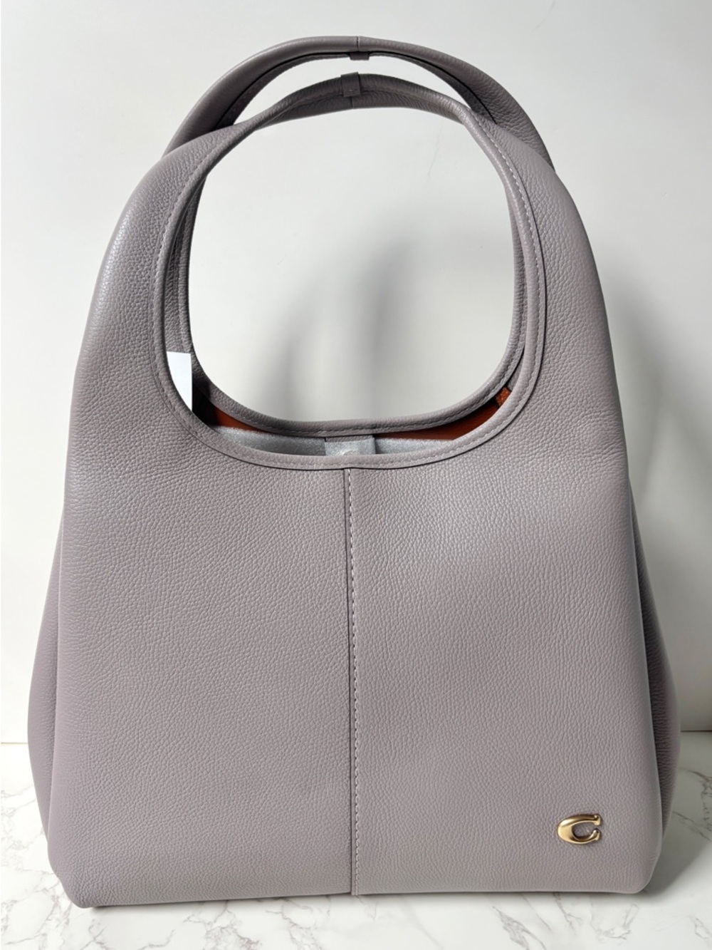 New Coach Lana Leather Shoulder Bag Ash Gray - Picture 3 of 16